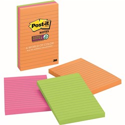 POST-IT 660-3SSUC SUPER STICKY NOTES 101MM X 152MM ENERGY BOOST PACK OF 3