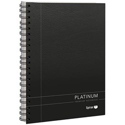 SPIRAX 400 PLATINUM NOTEBOOK A4 RULED 200 PAGE SIDE OPENING BLACK