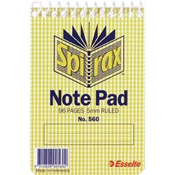 SPIRAX 560 POCKET NOTEBOOK 112 X 77MM RULED 96 PAGE TOP OPENING
