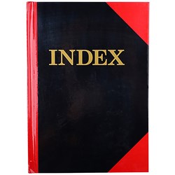 CUMBERLAND BLACK & RED NOTEBOOK GLOSS A5 100 LEAF INDEXED