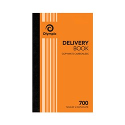OLYMPIC 700 DELIVERY BOOK CARBONLESS DUPLICATE 200 X 125MM 50 LEAF ORANGE
