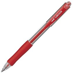 UNI SN100 LAKNOCK BALLPOINT PEN RETRACTABLE FINE 0.7MM RED
