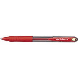 UNI SN100 LAKNOCK BALLPOINT PEN RETRACTABLE BROAD 1.4MM RED