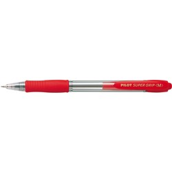 PILOT BPGP-10R SUPERGRIP PEN RETRACTABLE MEDIUM 1MM RED