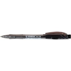 STABILO 308 RETRACTABLE BALLPOINT PEN MEDIUM 0.45MM BLACK
