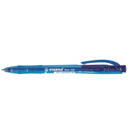 STABILO 308 RETRACTABLE BALLPOINT PEN MEDIUM 0.45MM BLUE