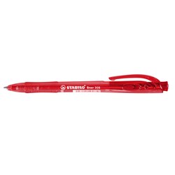 STABILO 308 RETRACTABLE BALLPOINT PEN MEDIUM 0.45MM RED