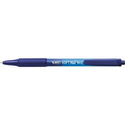 BIC SOFTFEEL BALLPOINT PEN RETRACTABLE MEDIUM 1MM BLUE