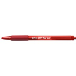 BIC SOFTFEEL BALLPOINT PEN RETRACTABLE MEDIUM 1MM RED