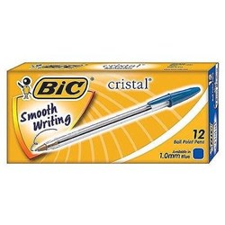 BIC CRISTAL ORIGINAL BALLPOINT PEN MEDIUM 1MM BLUE