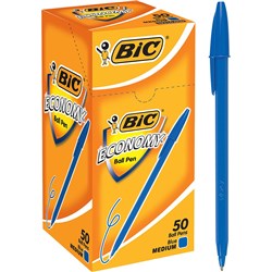 BIC ECONOMY BALLPOINT PEN MEDIUM 1MM BLUE BOX OF 50