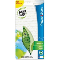 PAPER MATE LIQUID PAPER CORRECTION TAPE DRYLINE GRIP 5MM X 8.5M 60% RECYCLED