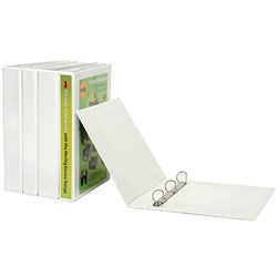 MARBIG CLEARVIEW INSERT BINDER A4 4D RING 19MM WHITE