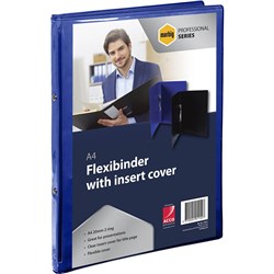 MARBIG PROFESSIONAL SERIES FLEXIBINDER CLEAR INSERT COVER A4 2 RING 20MM ROYAL BLUE