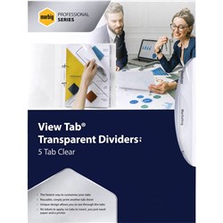 MARBIG PROFESSIONAL SERIES DIVIDERS A4 5 VIEW TAB CLEAR