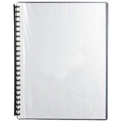 MARBIG DISPLAY BOOK A4 CLEAR FRONT REFILLABLE 20 POCKET BLACK
