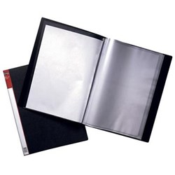MARBIG CLEARVIEW DISPLAY BOOK A4 24 POCKET INSERTABLE COVER BLACK