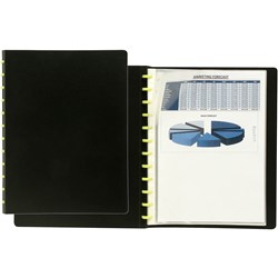 MARBIG KWIK ZIP DISPLAY BOOK A4 REFILLABLE 20 POCKET BLACK