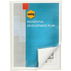 MARBIG FLIC FILE POCKET DISPLAY BOOK A4 20 POCKET INSERTABLE COVER CLEAR