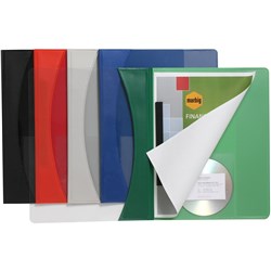 MARBIG PREMIER FLAT FILE A4 WITH COVER FRONT RED