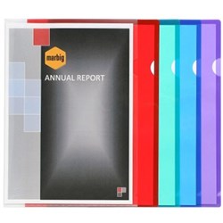 MARBIG ULTRA LETTER FILES A4 POLYPROPYLENE ASSORTED COLOURS PACK OF 10