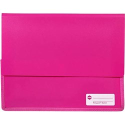 MARBIG POLYPICK DOCUMENT WALLET A4 HEAVY DUTY 45MM GUSSET PINK