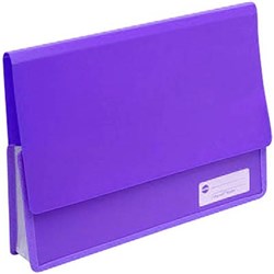 MARBIG POLYPICK DOCUMENT WALLET A4 HEAVY DUTY 45MM GUSSET PURPLE