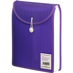BANTEX ATTACHE FILE TOP LOAD A4 POLYPROPYLENE WITH BUTTON CLOSURE VIOLET