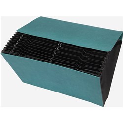 MARBIG MANILLA EXPANDING FILE FOOLSCAP A-Z &1-31 POCKET GREEN