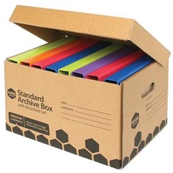 MARBIG ENVIRO STANDARD ARCHIVE BOX WITH ATTACHED LID 315W X 420D X 260MMH BROWN