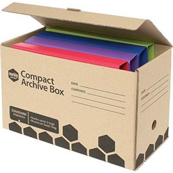 MARBIG ENVIRO COMPACT ARCHIVE BOX HINGED LID 180W X 410D X 260MMH BROWN
