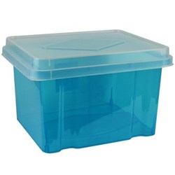 ITALPLAST 32 LITRE PLASTIC SUSPENSION FILE & STORAGE BOX TINT PINK BASE CLEAR LID