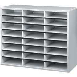 FELLOWES LITERATURE ORGANISER 24 COMPARTMENT W737X600X D302MM GREY
