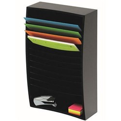 MARBIG DESKTOP ANGLED SORTER 12 TIER WOODEN 370L X 155D X 590MMH BLACK
