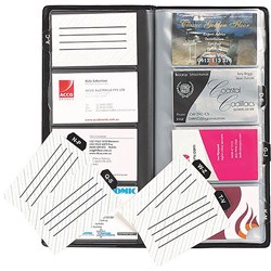MARBIG STANDARD BUSINESS CARD HOLDER A-Z INDEXED 255 X 125MM 96 CARD CAPACITY BLACK