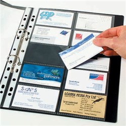 MARBIG BUSINESS CARD POCKETS A4 REFILLS 20 CARDS PER PAGE CLEAR PACK OF 10