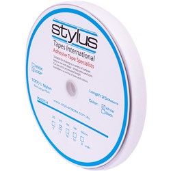 STYLUS LOOP FASTENER 25MMX25M STRIP WHITE 25M ROLL LOOP ONLY