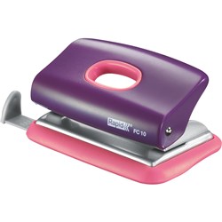 RAPID FC10 FUNKY 2 HOLE PUNCH 10 SHEET CAPACITY PURPLE AND APRICOT