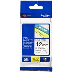 BROTHER TZE-231 P-TOUCH TAPE 12MMX8M BLACK ON WHITE