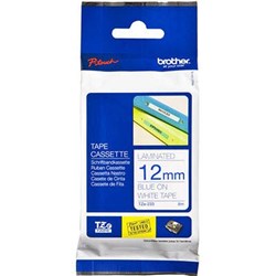 BROTHER TZE-233 P-TOUCH LAMINATED TAPE 12MM X 8M BLUE ON WHITE