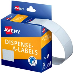 AVERY REMOVABLE DISPENSER LABELS 19X24MM RECTANGLE WHITE PACK OF 650