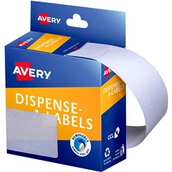 AVERY REMOVABLE DISPENSER LABELS 44X63MM RECTANGLE WHITE PACK OF 150