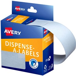 AVERY REMOVABLE DISPENSER LABELS 76X27MM RECTANGLE WHITE PACK OF 180