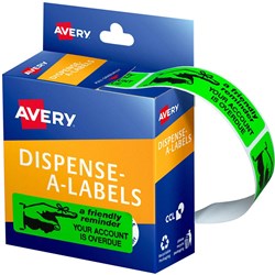 AVERY REMOVABLE DISPENSER LABELS 19X64MM FRIENDLY REMINDER GREEN PACK OF 125