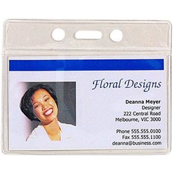 REXEL ID POUCHES LANDSCAPE 94 X 78MM CLEAR PACK OF 10