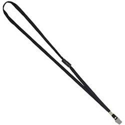 REXEL LANYARDS 520MM WITH ALLIGATOR CLIP AND BREAKAWAY SAFETY CLIP BLACK PACK OF 10