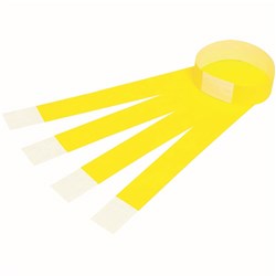 REXEL WRIST BANDS WITH SERIAL NUMBER FLUORO YELLOW PACK OF 100