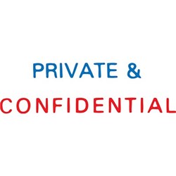 XSTAMPER STAMP CX-BN 2010 PRIVATE & CONFIDENTIAL BLUE AND RED