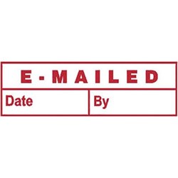 DESKMATE PRE INK STAMP E10 EMAILED (DATE & BY) RED