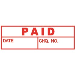 DESKMATE PRE INK STAMP P26 PAID (DATE & CHEQUE) RED